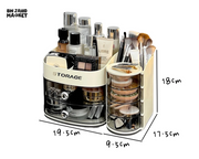MAKEUP ORGANIZER WITH DRAWER & BRUSH HOLDER VANITY STORAGE FOR SPONGES LIPSTICKS & COSMETICS
