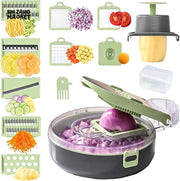 VEGETABLE CHOPPER & SLICER WITH DRAINING BASKET – ASSORTED COLORS